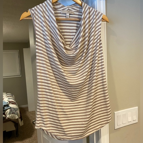 Gray and White Cowl Neck Tank Top - Picture 1 of 3